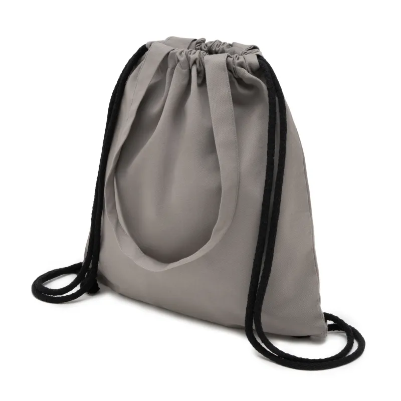 Grauer Turnbeutel mit Kordelzug